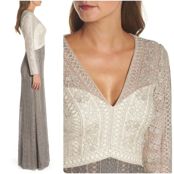 Tadashi Shoji Lace Gown - Picture 2 of 8